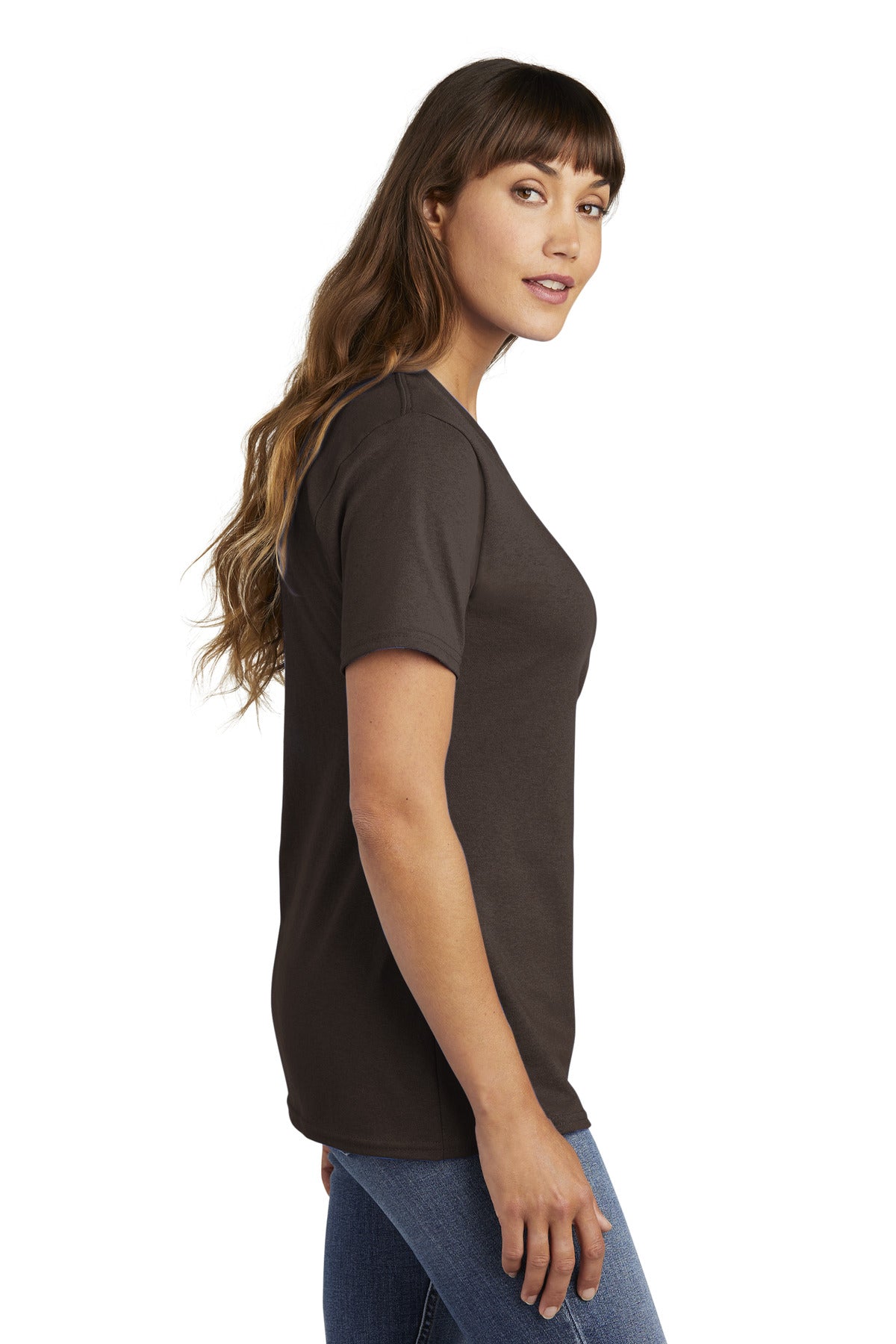 Dk Choc Brown Port & Co Women's Core Cotton Tee. LPC54