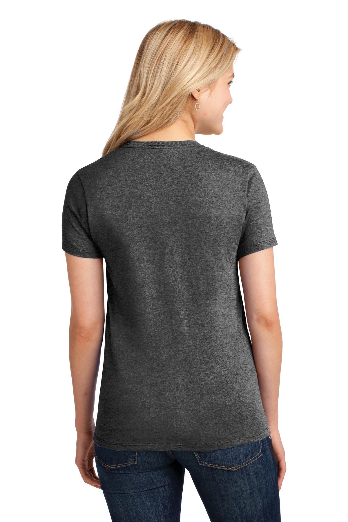 Dk Hthr Grey Port & Co Women's Core Cotton Tee. LPC54 plain