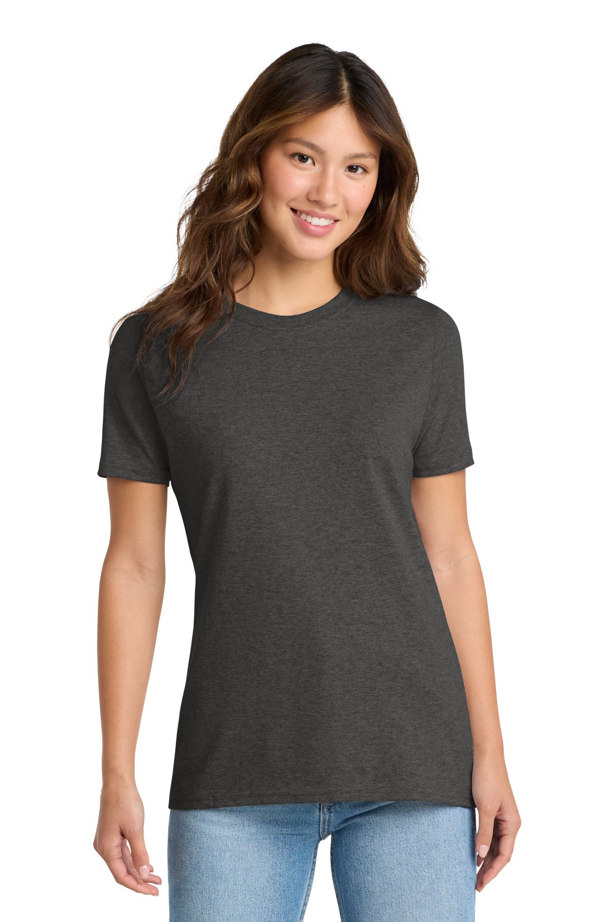 Dk Hthr Grey Port & Co Women's Core Cotton Tee. LPC54 plain