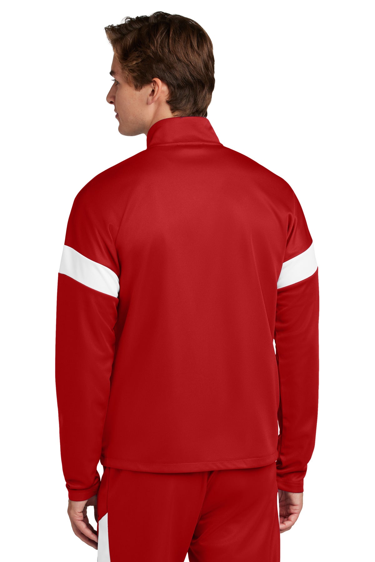 DpRd/Wht Sport-Tek Travel Full-Zip Jacket ST800 plain