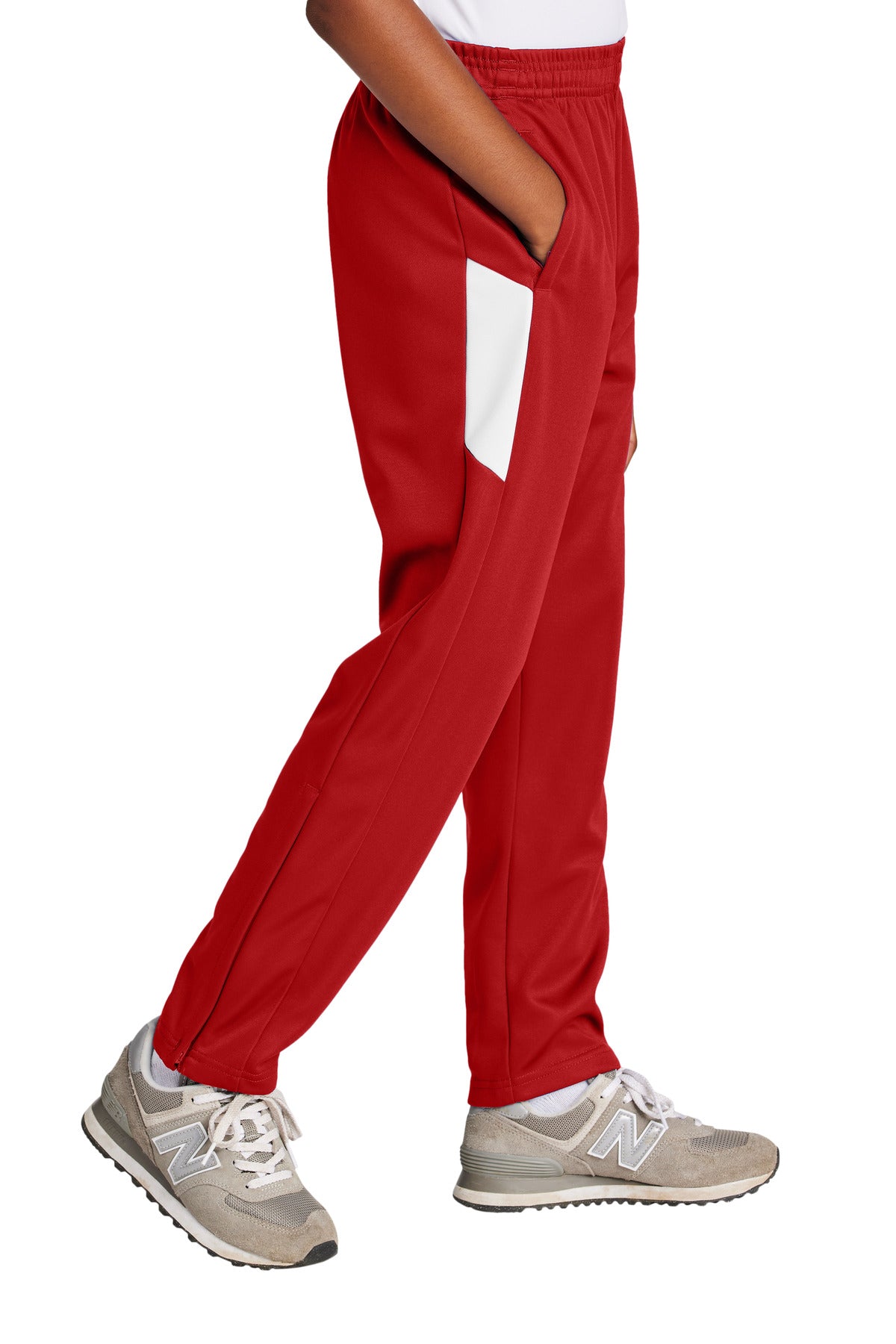 DpRd/Wht Sport-Tek Youth Travel Pant YPST800