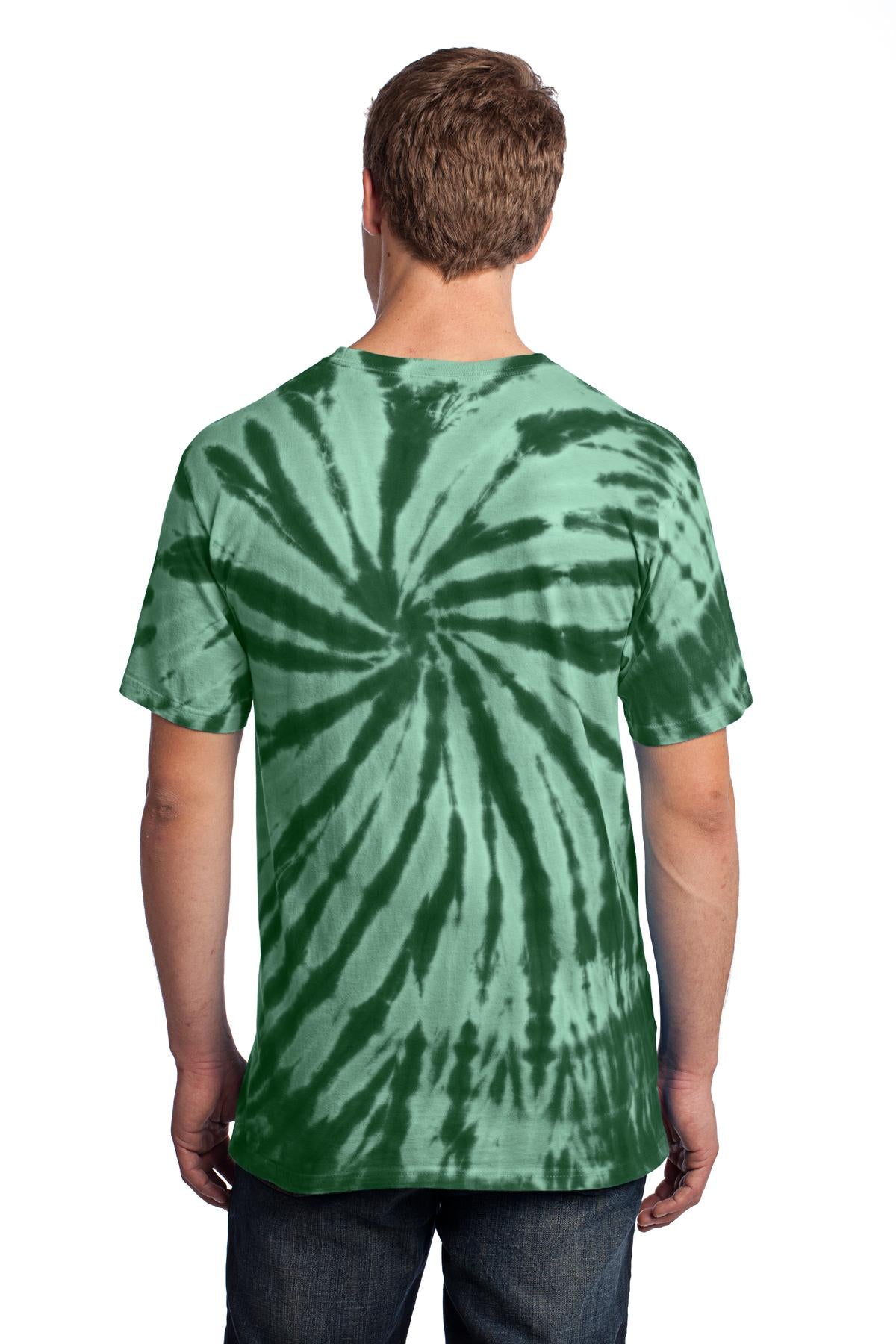 Forest Green Port & Co Tie-Dye Tee. PC147 plain