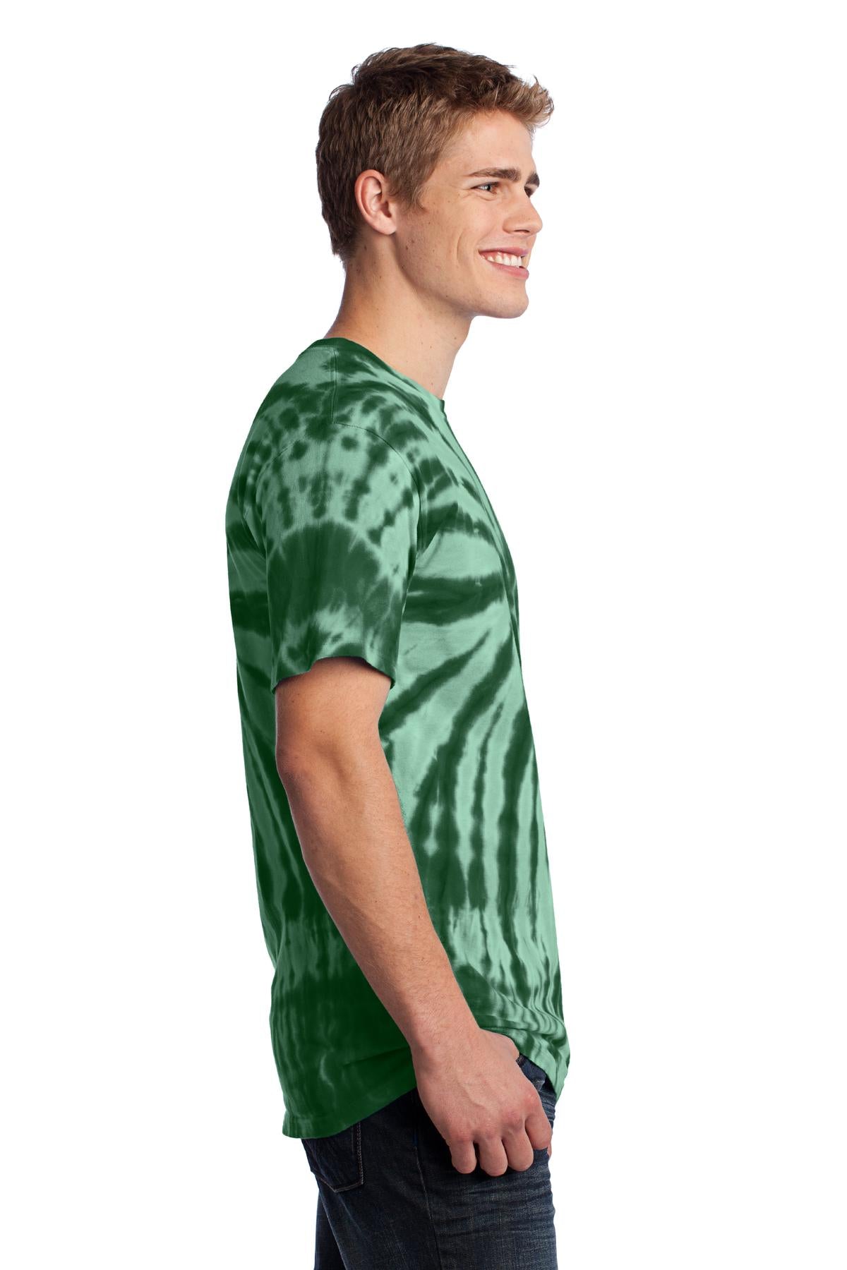 Forest Green Port & Co Tie-Dye Tee. PC147