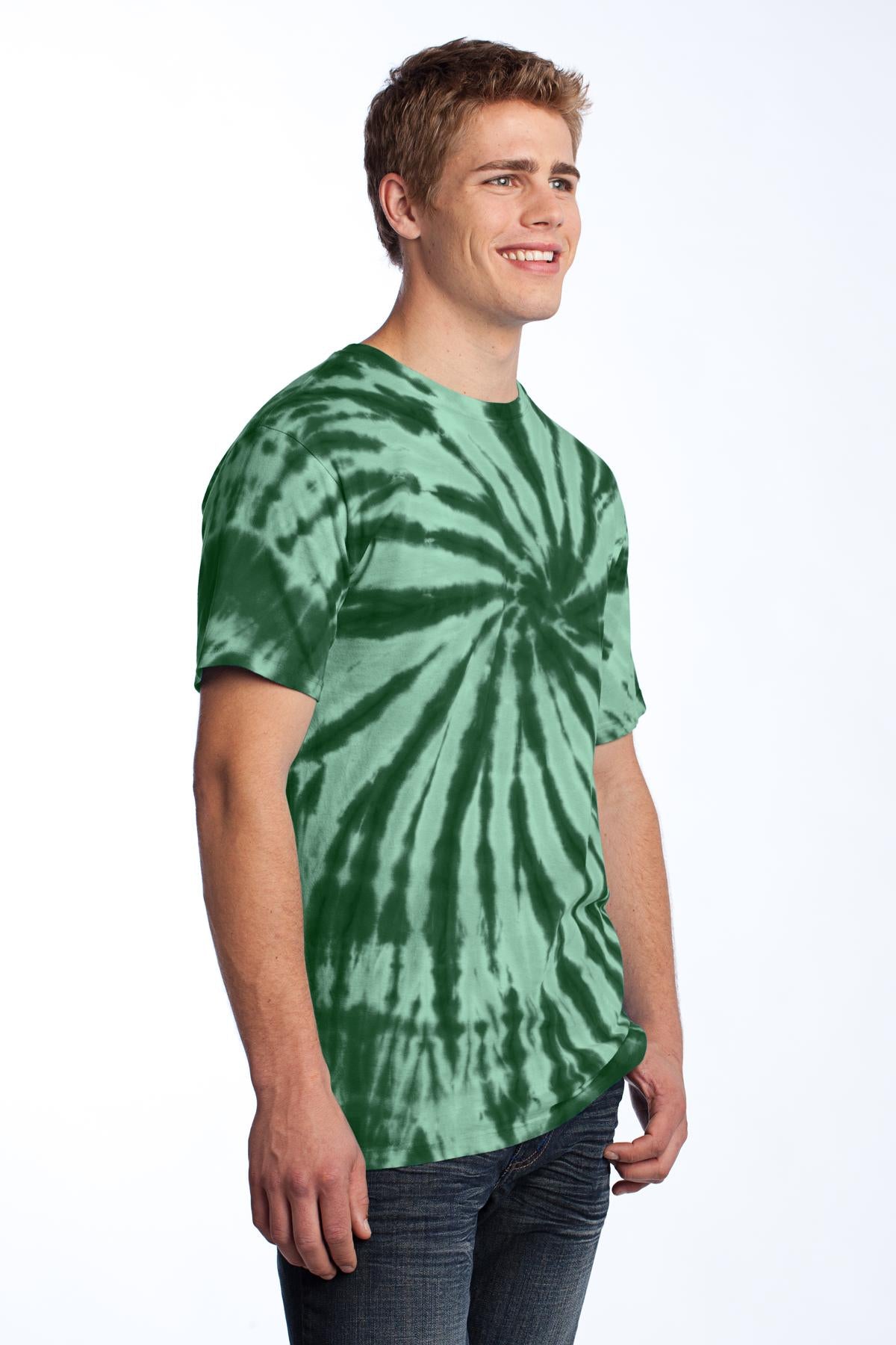 Forest Green Port & Co Tie-Dye Tee. PC147