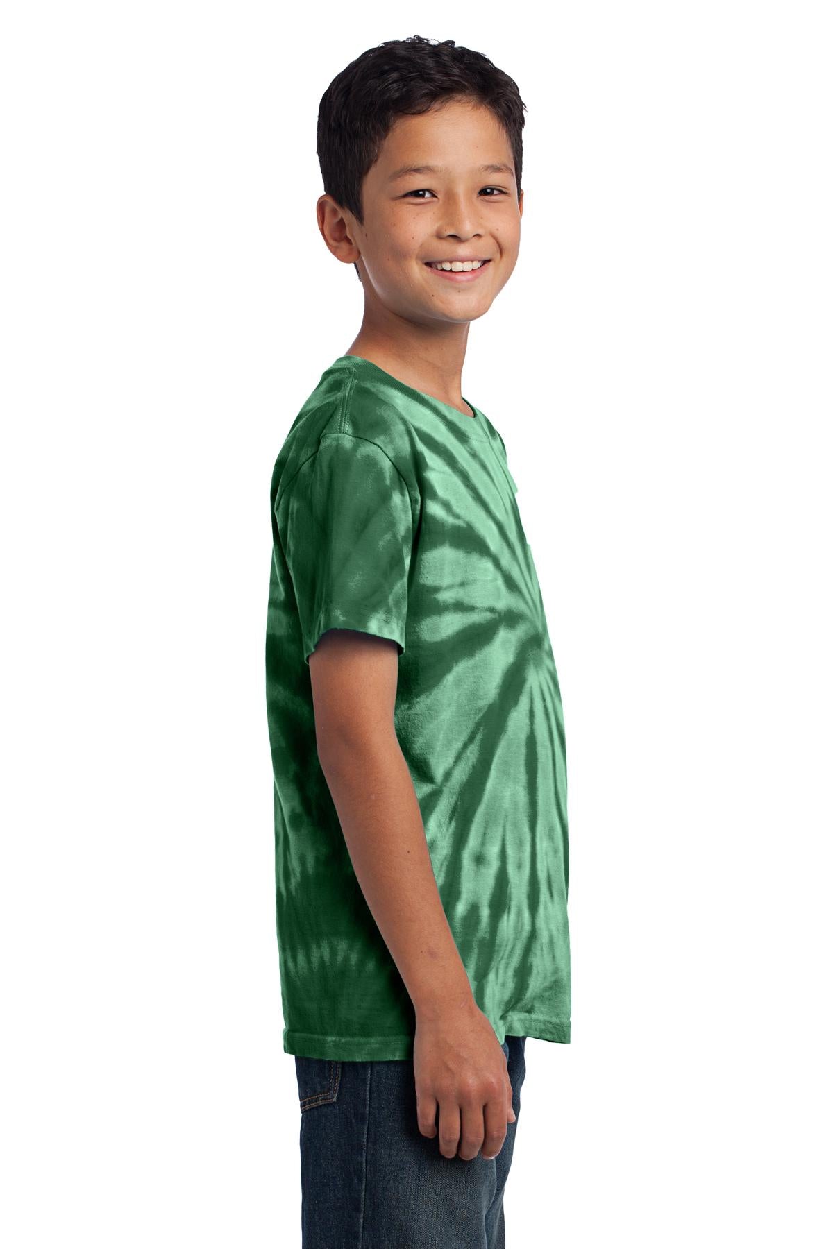 Forest Green Port & Co Youth Tie-Dye Tee. PC147Y