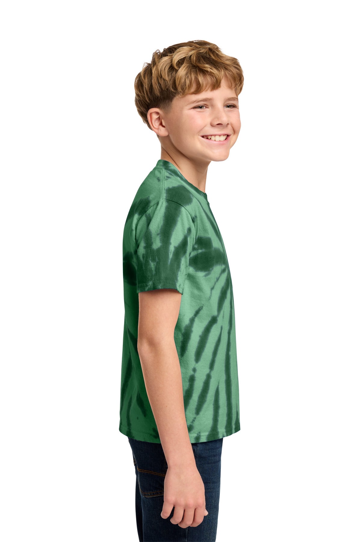 Forest Green Port & Co Youth Tie-Dye Tee. PC147Y
