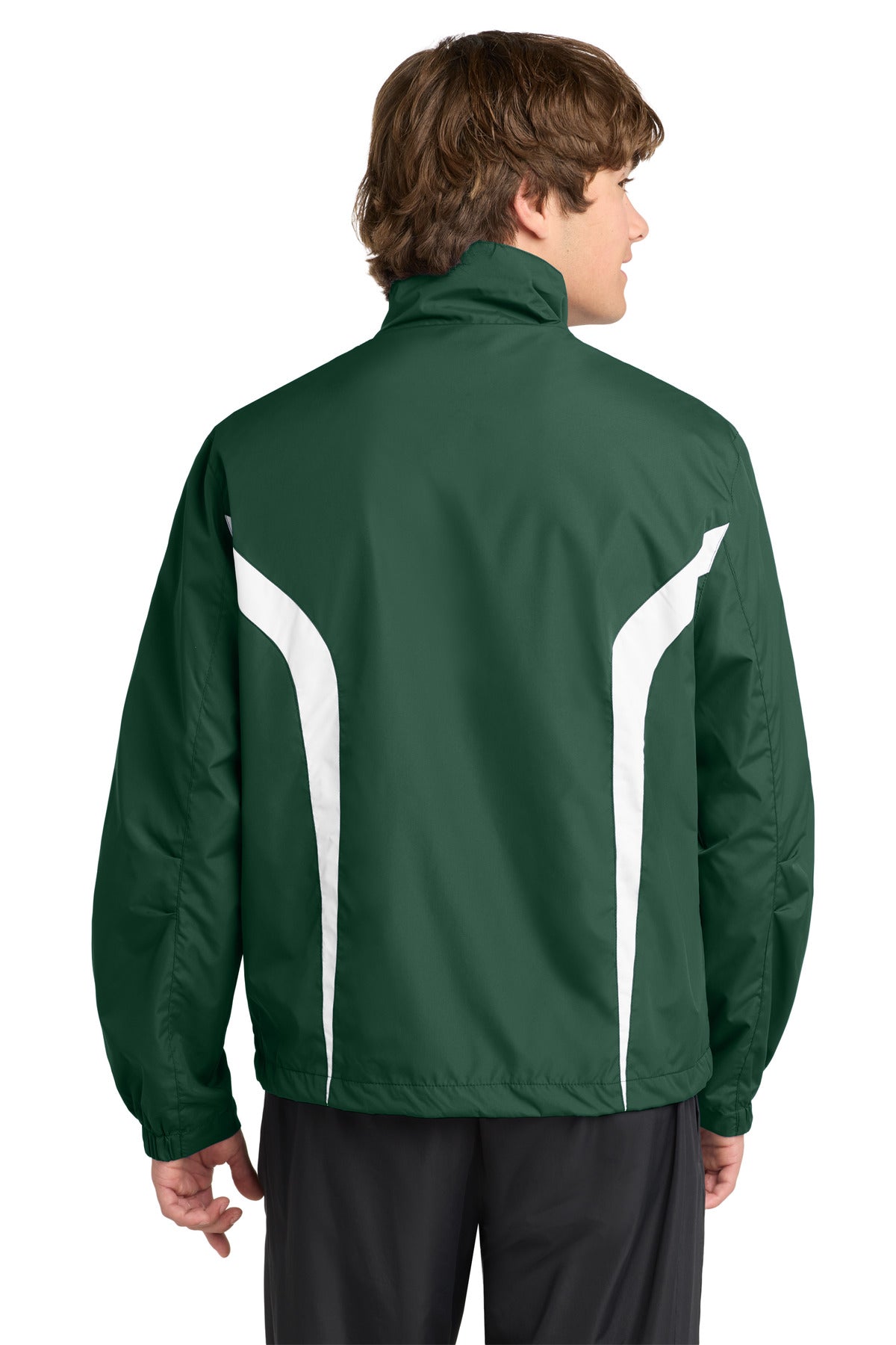 Forest Grn/Wht Sport-Tek Colorblock Raglan Jacket. JST60 plain