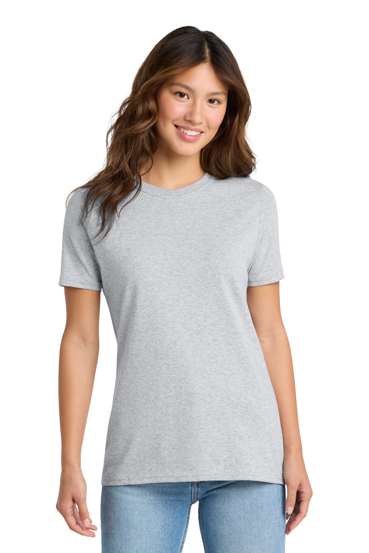 Front View of Ash Port & Co Women's Core Cotton Tee. LPC54 plain