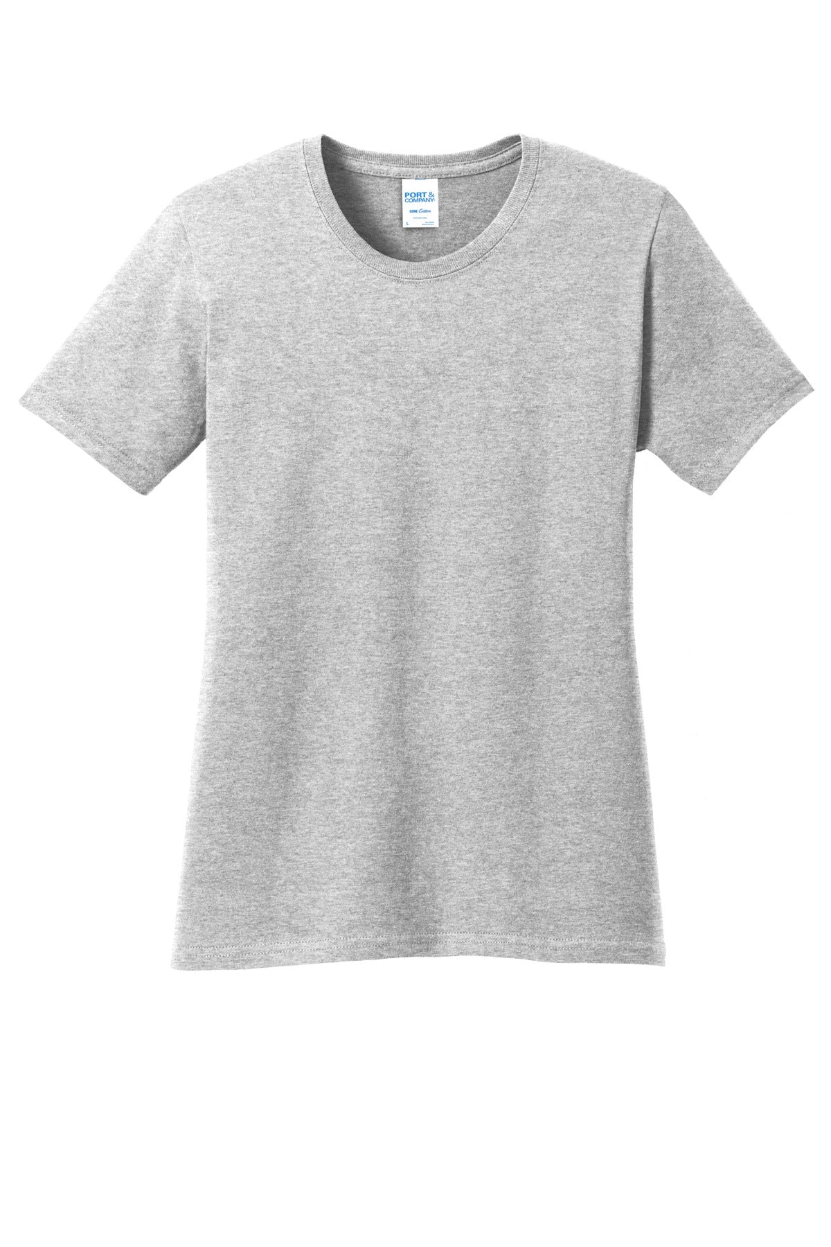 Front View of Ash Port & Co Women's Core Cotton Tee. LPC54 plain