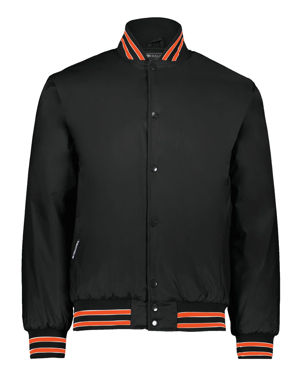 Front View of Black/ Orange/ White Heritage Jacket - 229140 plain