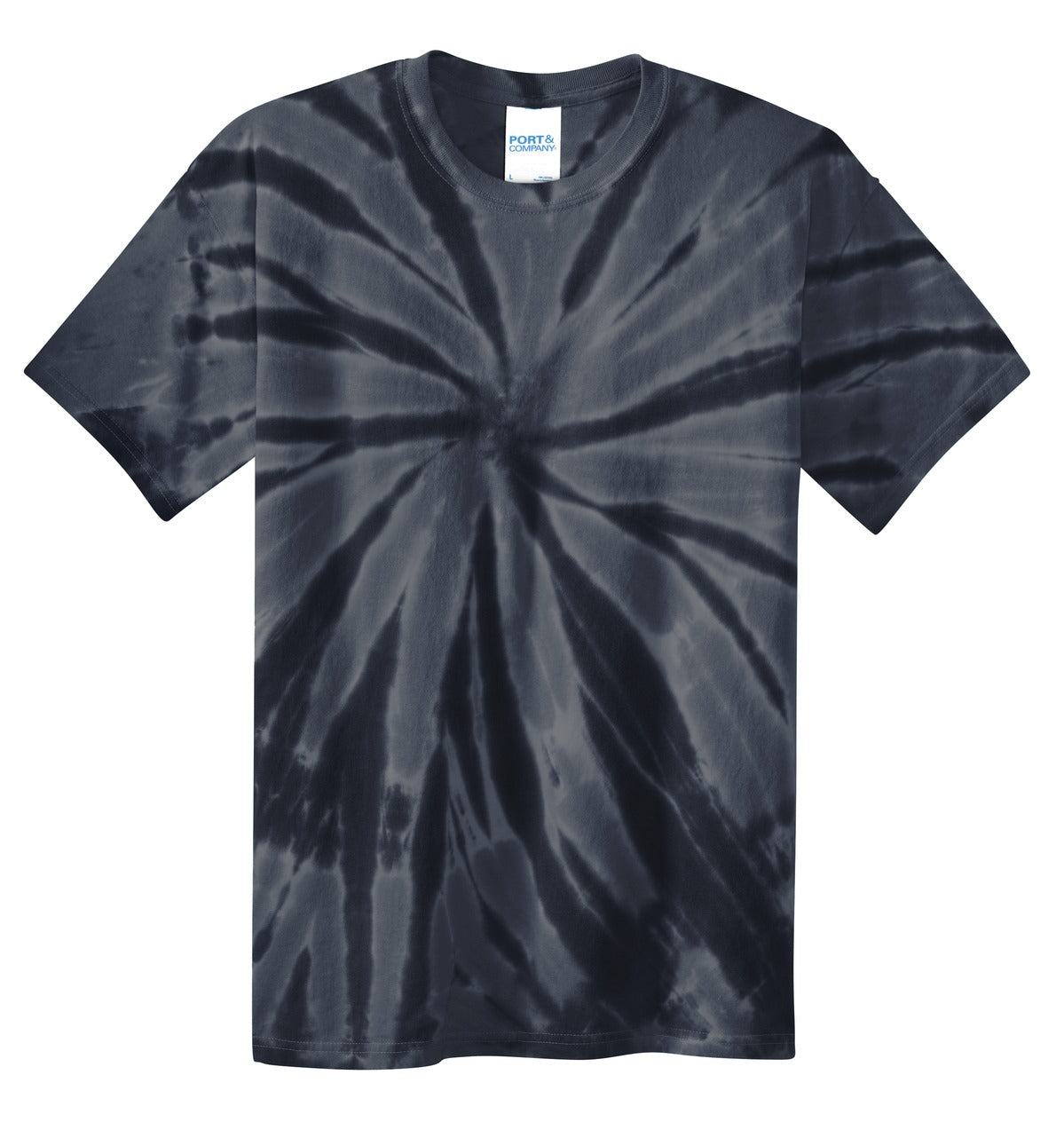 Front View of Black Port & Co Youth Tie-Dye Tee. PC147Y plain