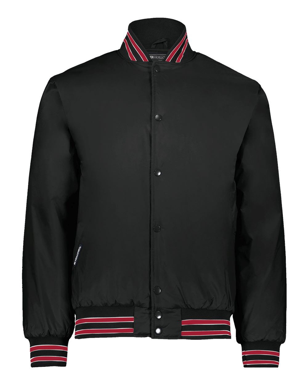 Front View of Black/ Scarlet/ White Heritage Jacket - 229140 plain