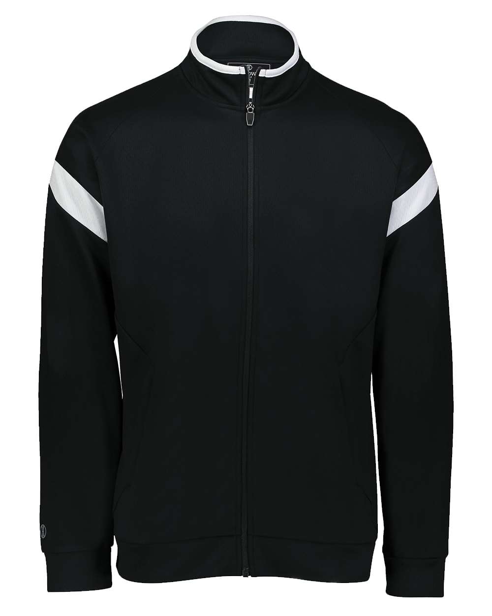 Front View of Black/ White/ Black Youth Limitless Full-Zip Jacket - 229679 plain