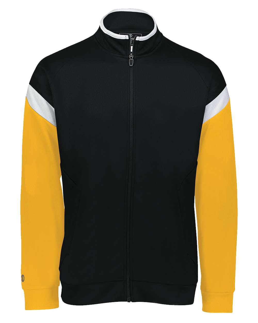 Front View of Black/ White/ Gold Youth Limitless Full-Zip Jacket - 229679 plain