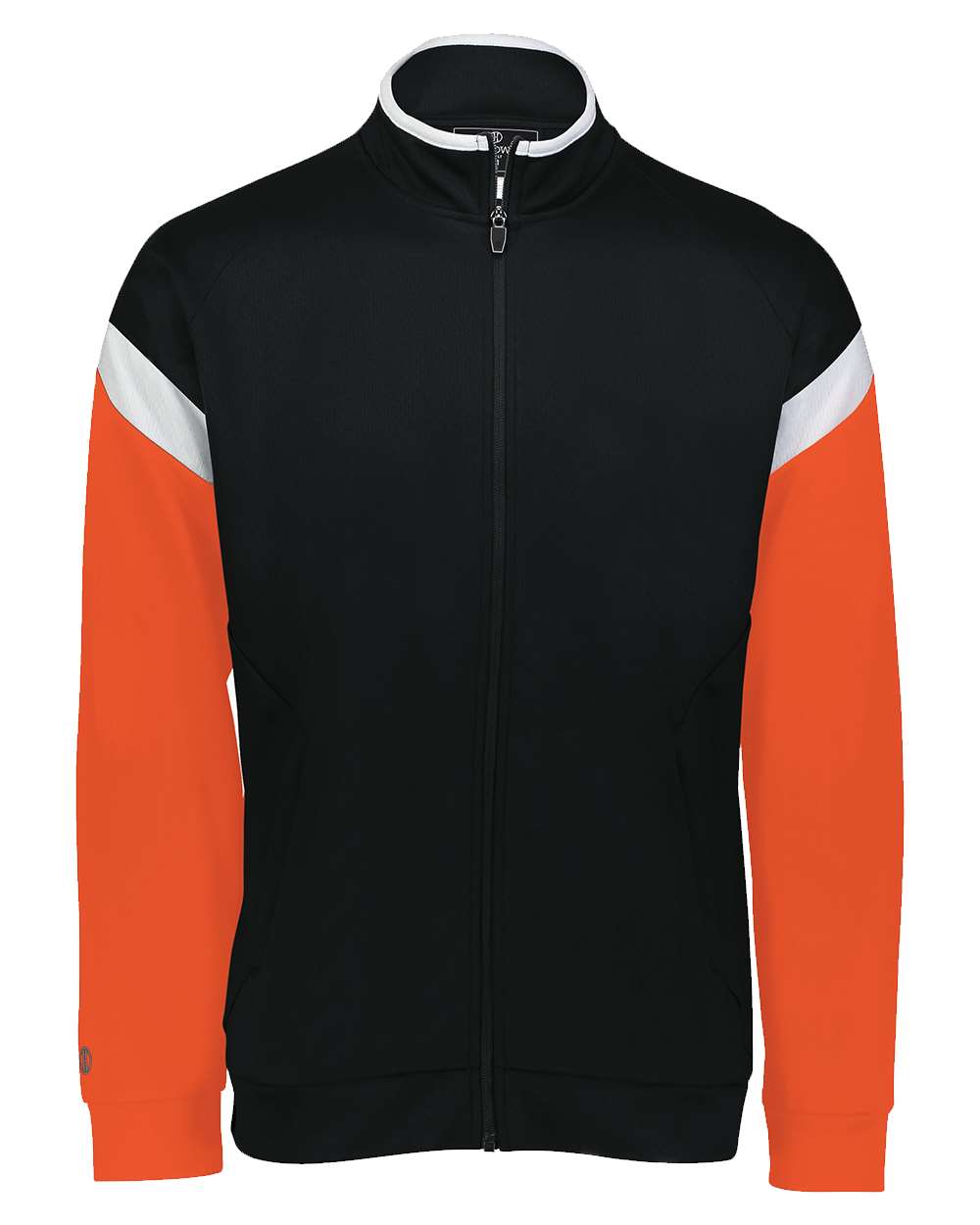Front View of Black/ White/ Orange Youth Limitless Full-Zip Jacket - 229679 plain