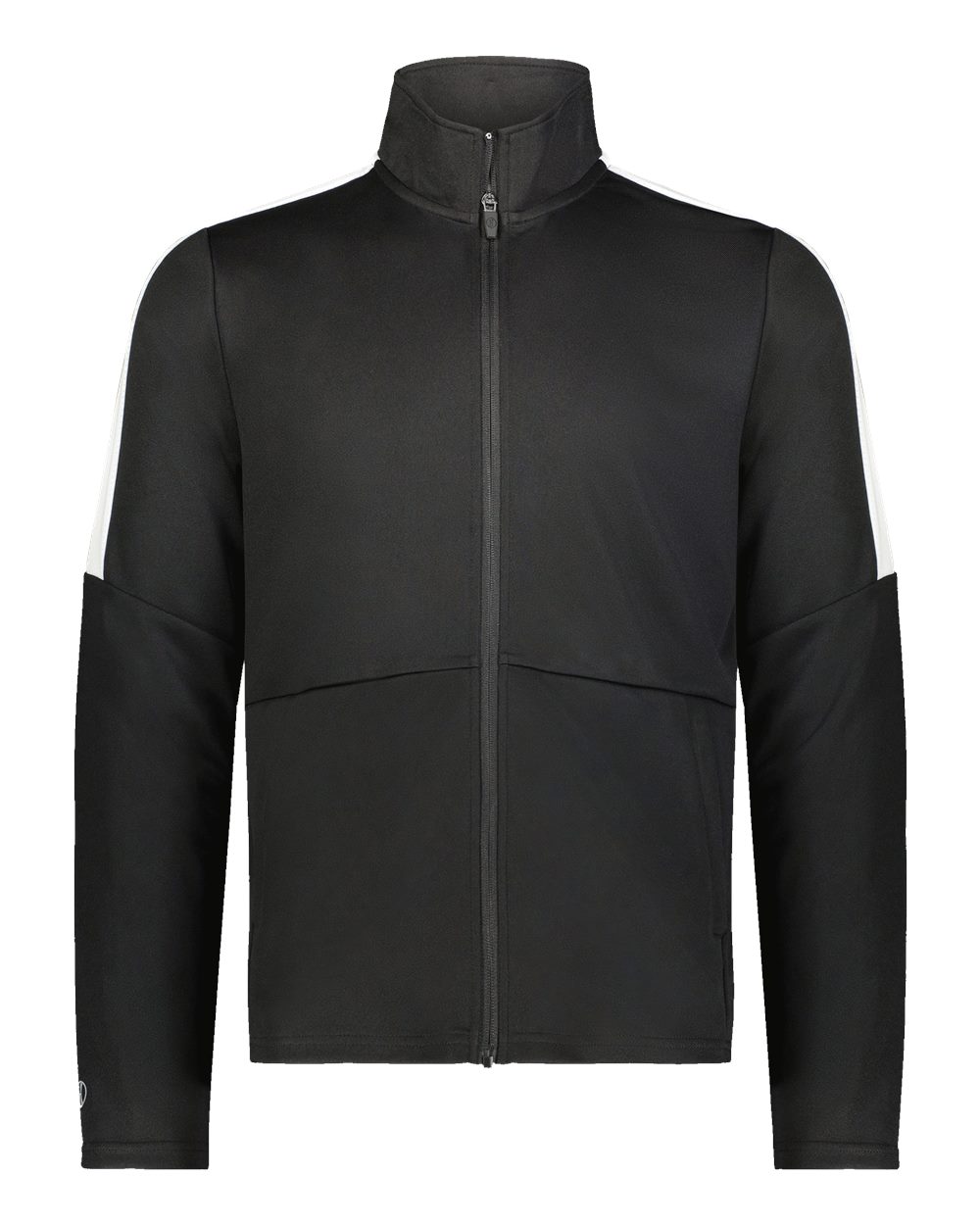 Front View of Black/ White Youth Crosstown Full-Zip Jacket - 223630 plain