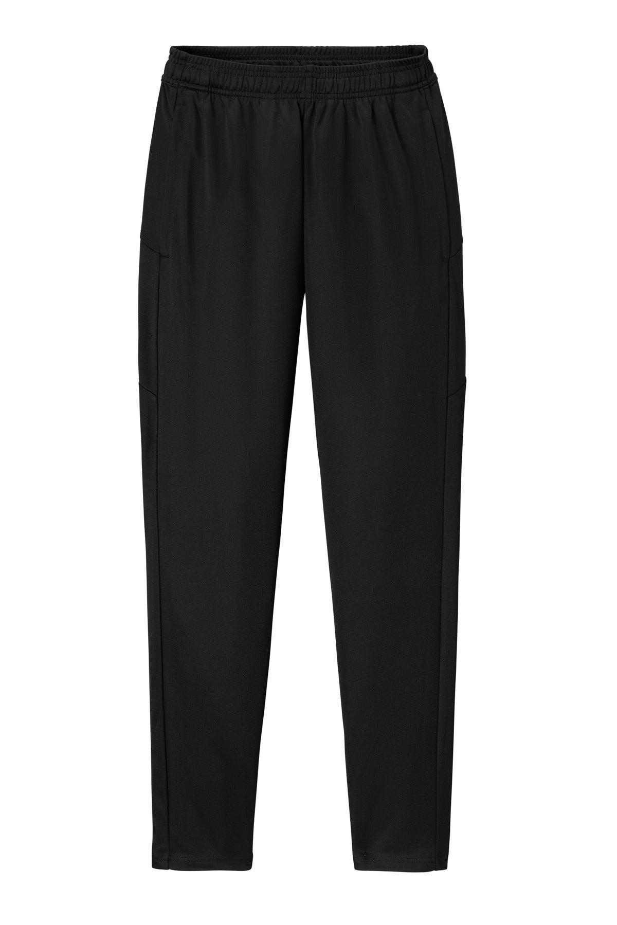 Front View of Blk/Blk Sport-Tek Travel Pant PST800 plain