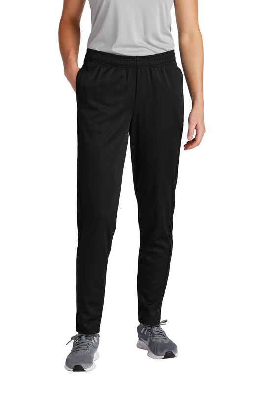 Front View of Blk/Blk Sport-Tek Women's Travel Pant LPST800 plain