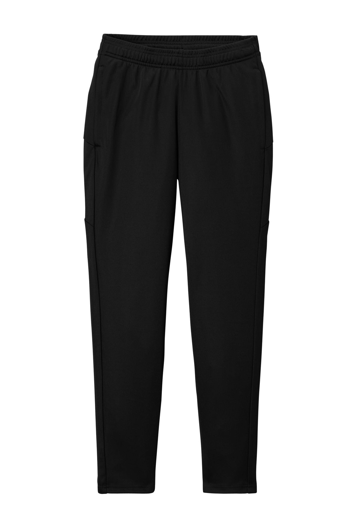 Front View of Blk/Blk Sport-Tek Women's Travel Pant LPST800 plain