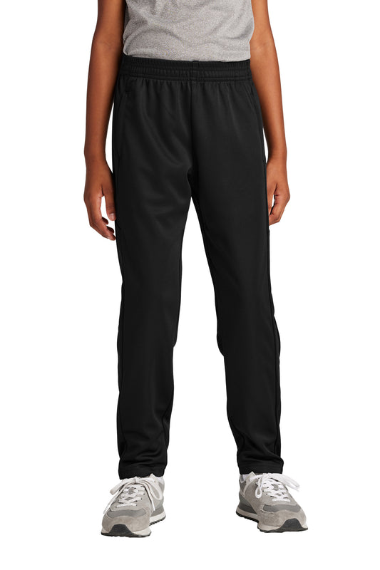 Front View of Blk/Blk Sport-Tek Youth Travel Pant YPST800