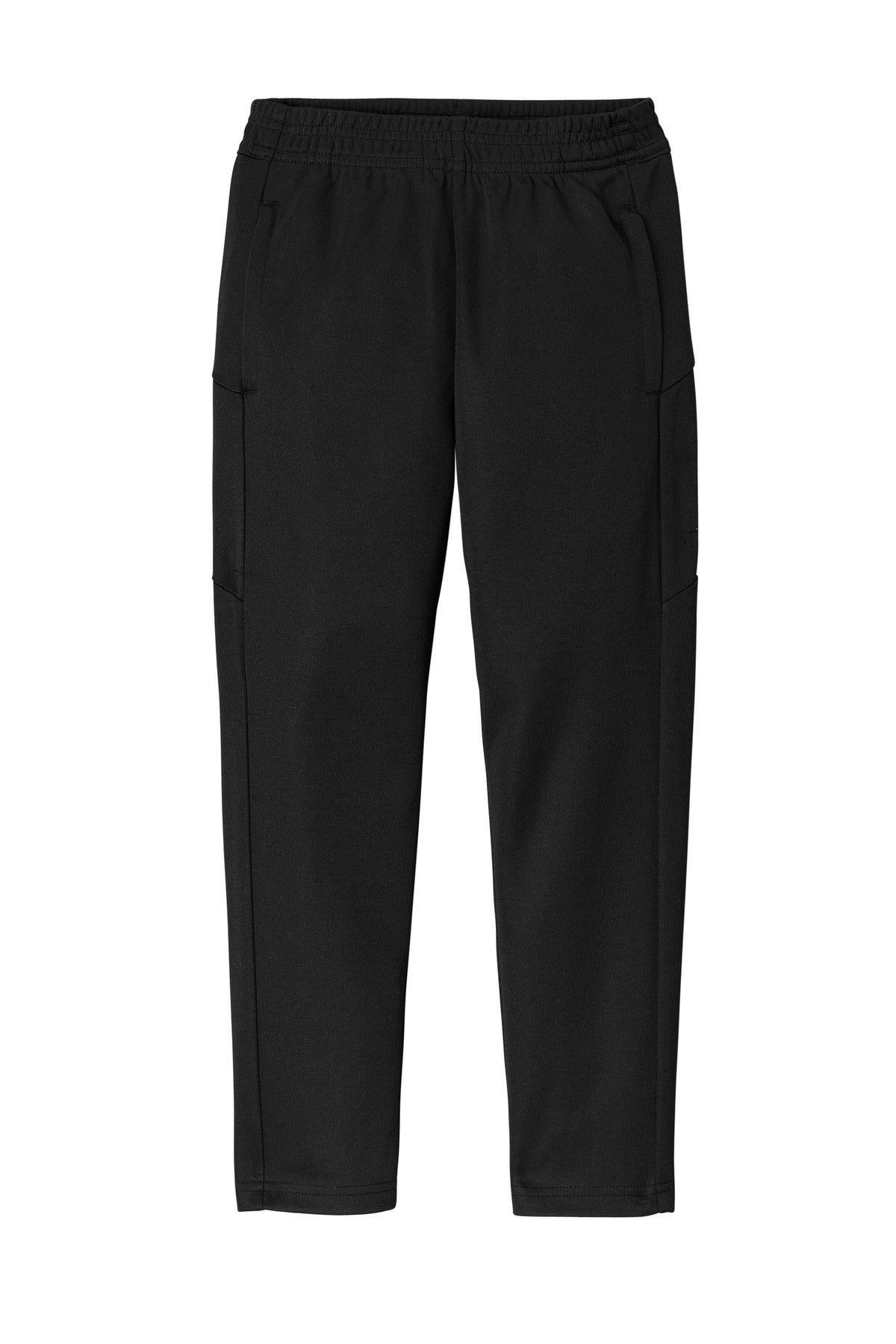 Front View of Blk/Blk Sport-Tek Youth Travel Pant YPST800