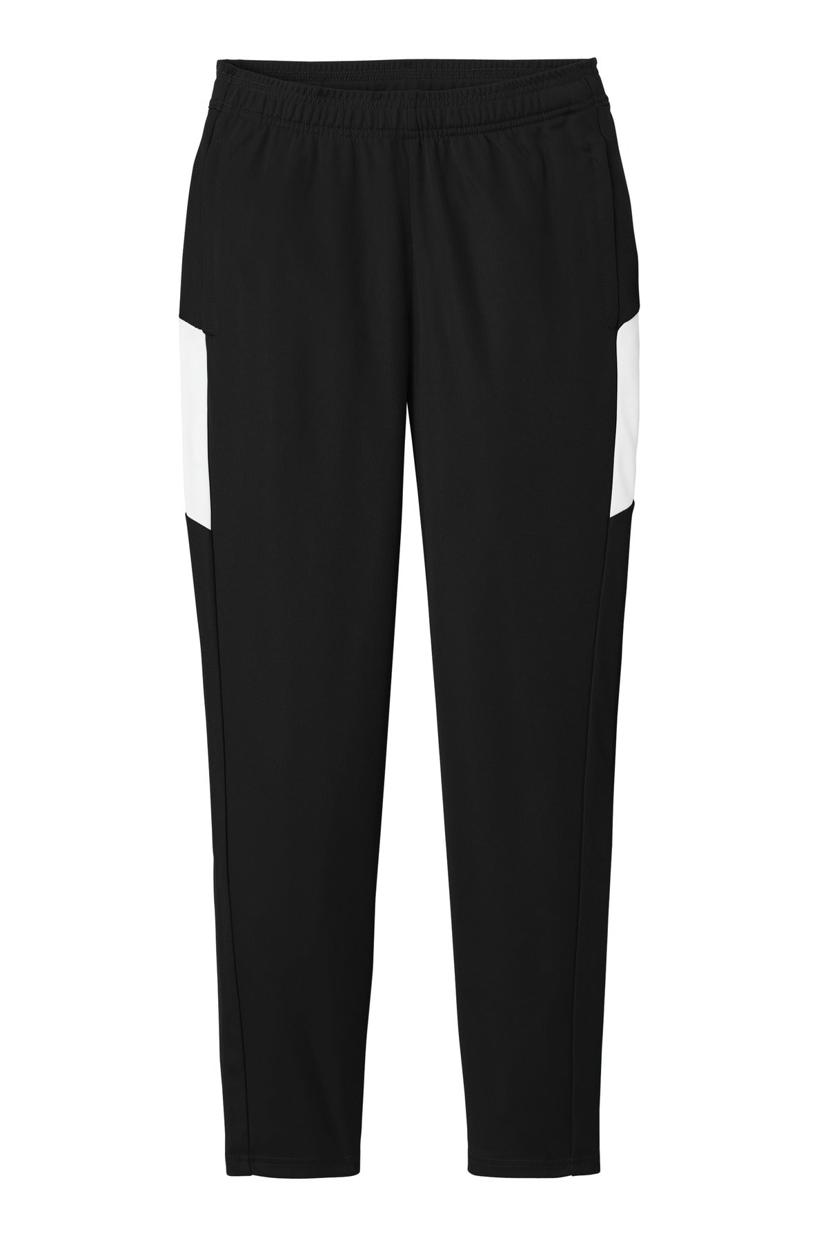Front View of Blk/White Sport-Tek Women's Travel Pant LPST800 plain