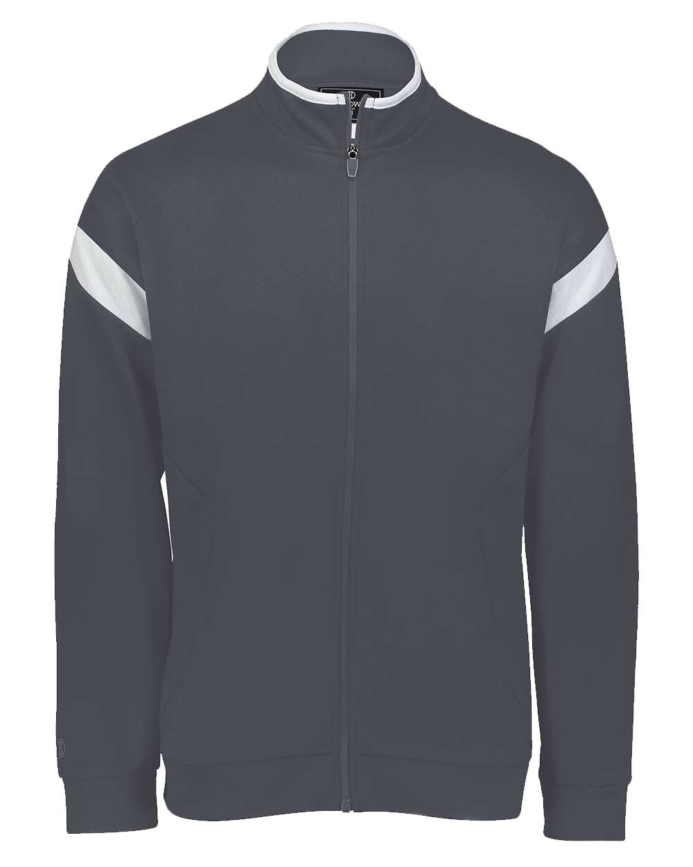 Front View of Carbon/ White/ Carbon Youth Limitless Full-Zip Jacket - 229679 plain