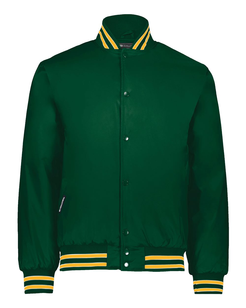 Front View of Dark Green/ Light Gold/ White Heritage Jacket - 229140 plain