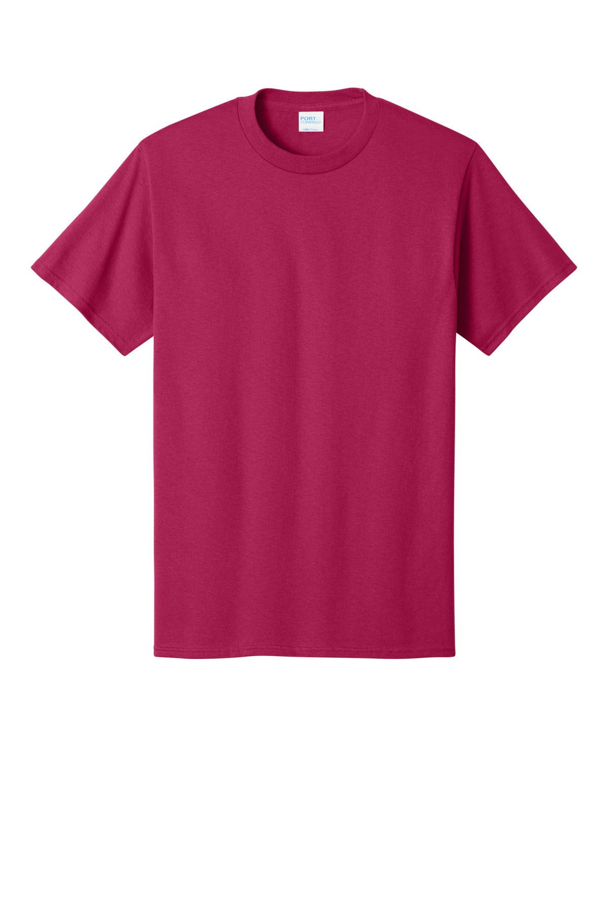 Front View of FlushPink Port & Co Core Cotton Tee. PC54 plain