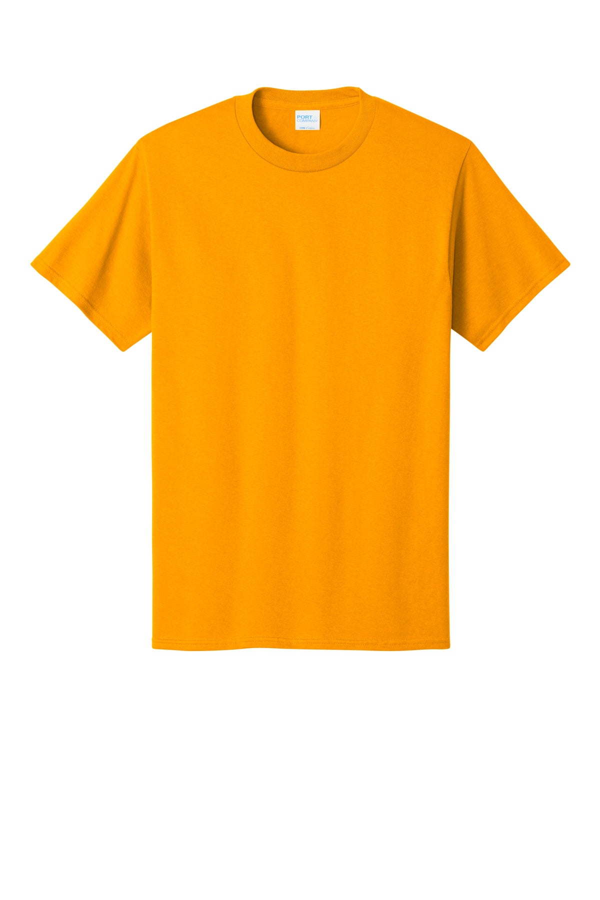 Front View of Gold Port & Co Core Cotton Tee. PC54 plain