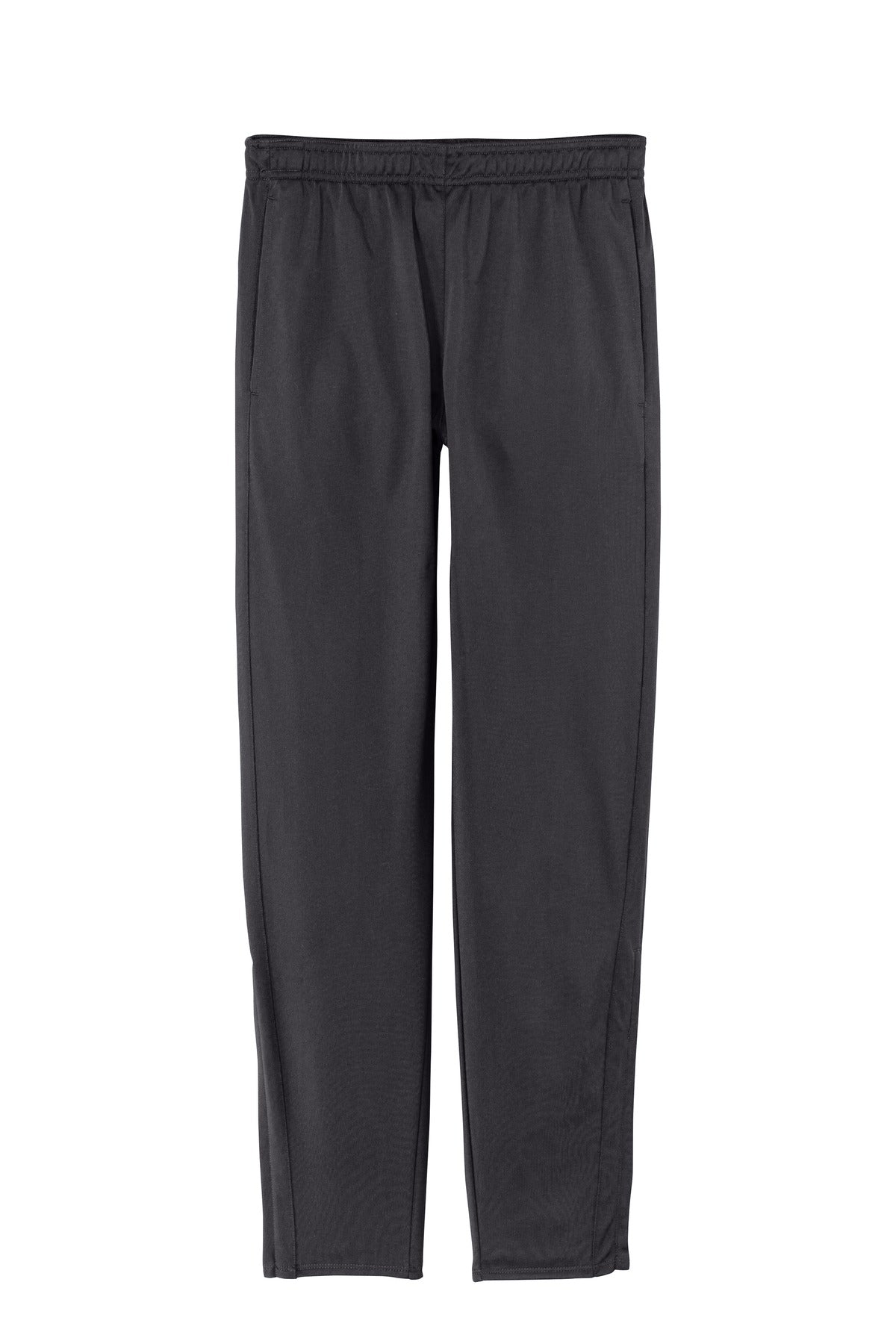 Front View of Graphite Grey Sport-Tek Tricot Track Jogger. PST95 plain