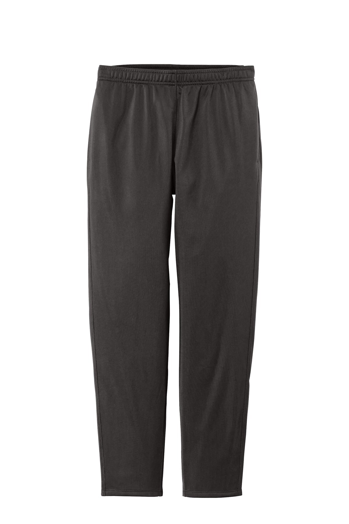 Front View of Graphite Grey Sport-Tek Women's Tricot Track Jogger. LPST95 plain