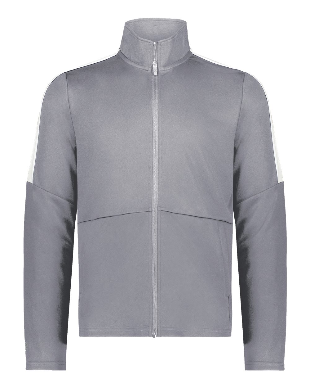 Front View of Graphite/ White Youth Crosstown Full-Zip Jacket - 223630 plain