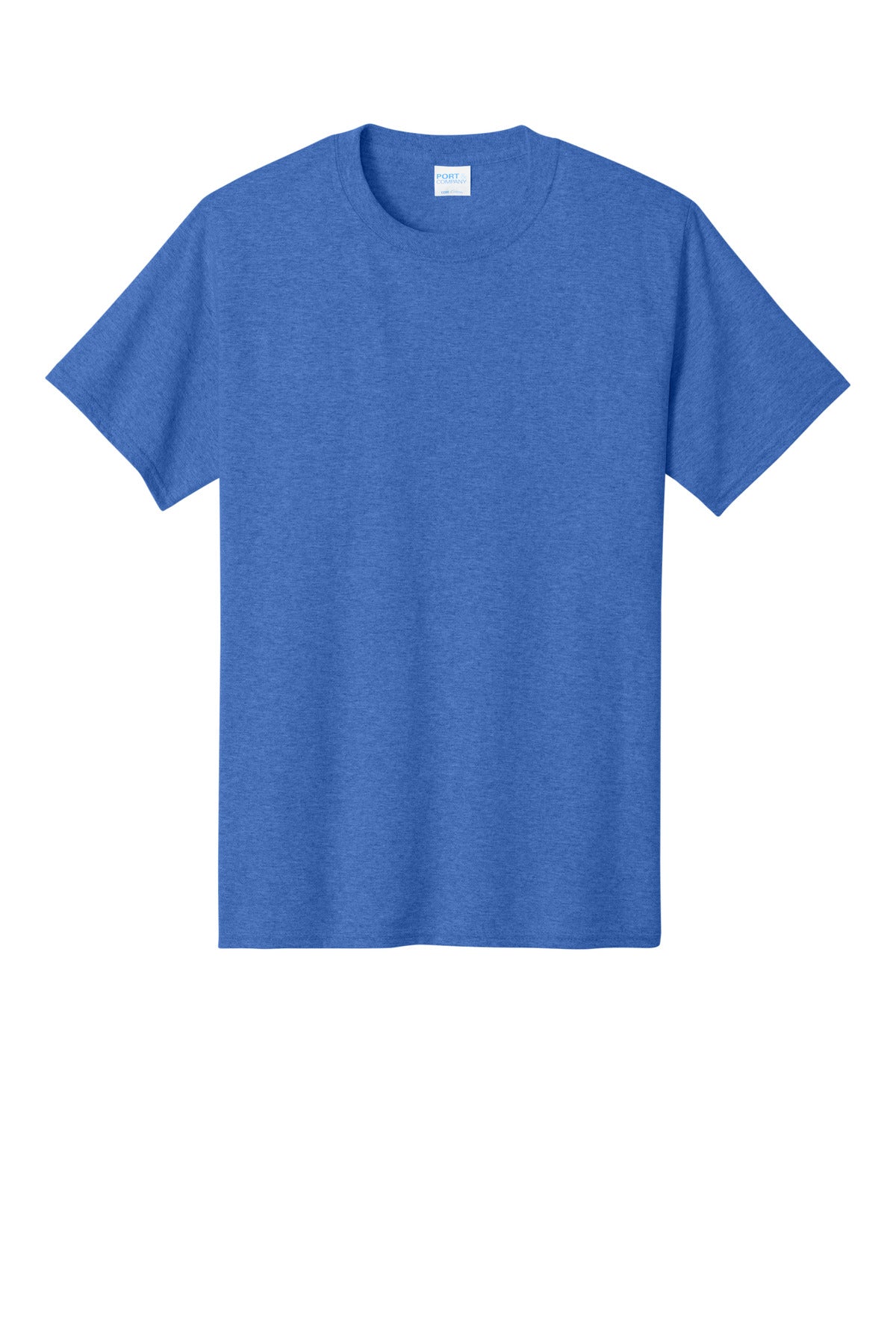 Front View of Hthr Royal Port & Co Core Cotton Tee. PC54 plain