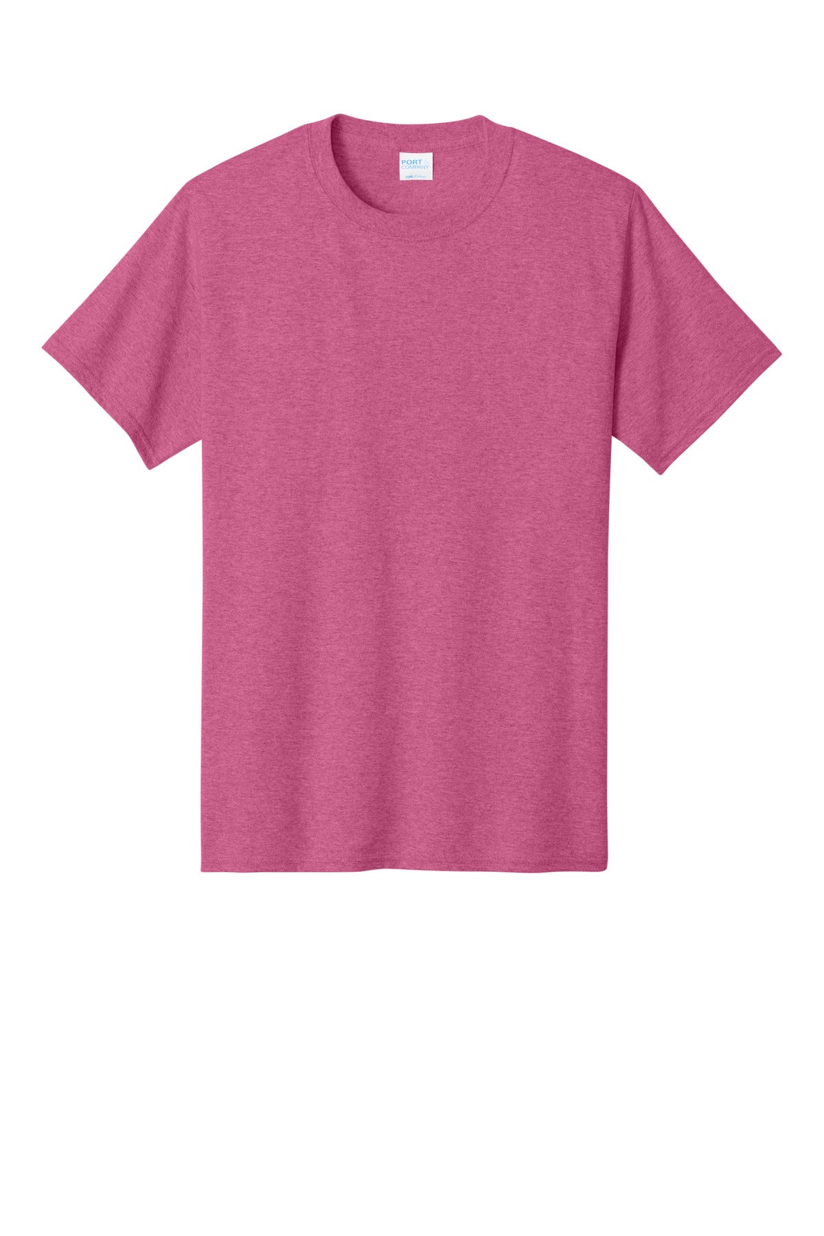 Front View of Hthr Sangria Port & Co Core Cotton Tee. PC54 plain