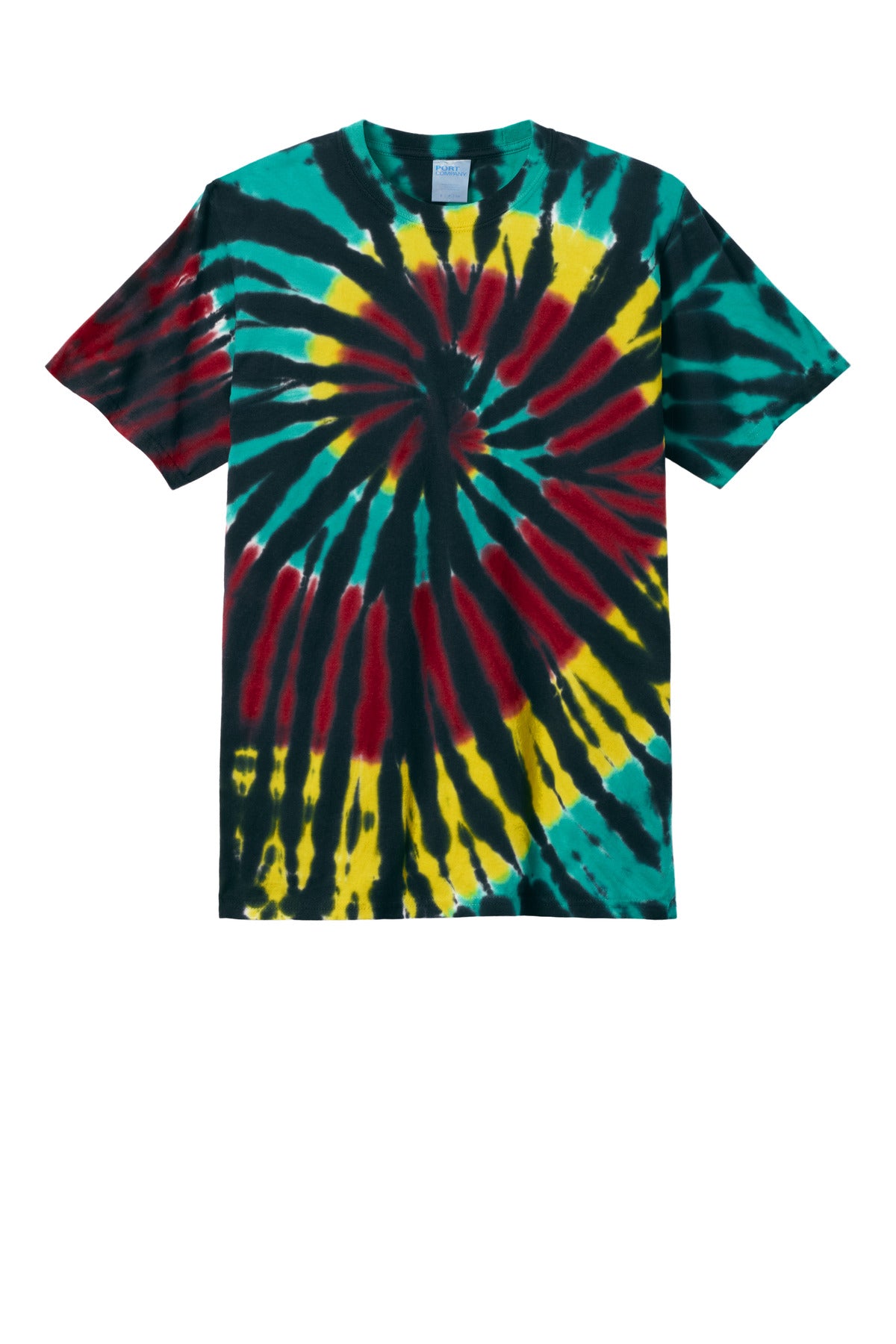 Front View of IslandSprl Port & Co Tie-Dye Tee. PC147
