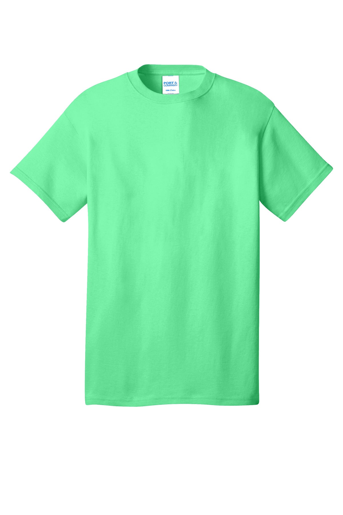 Front View of Jadeite Port & Co Core Cotton Tee. PC54 plain