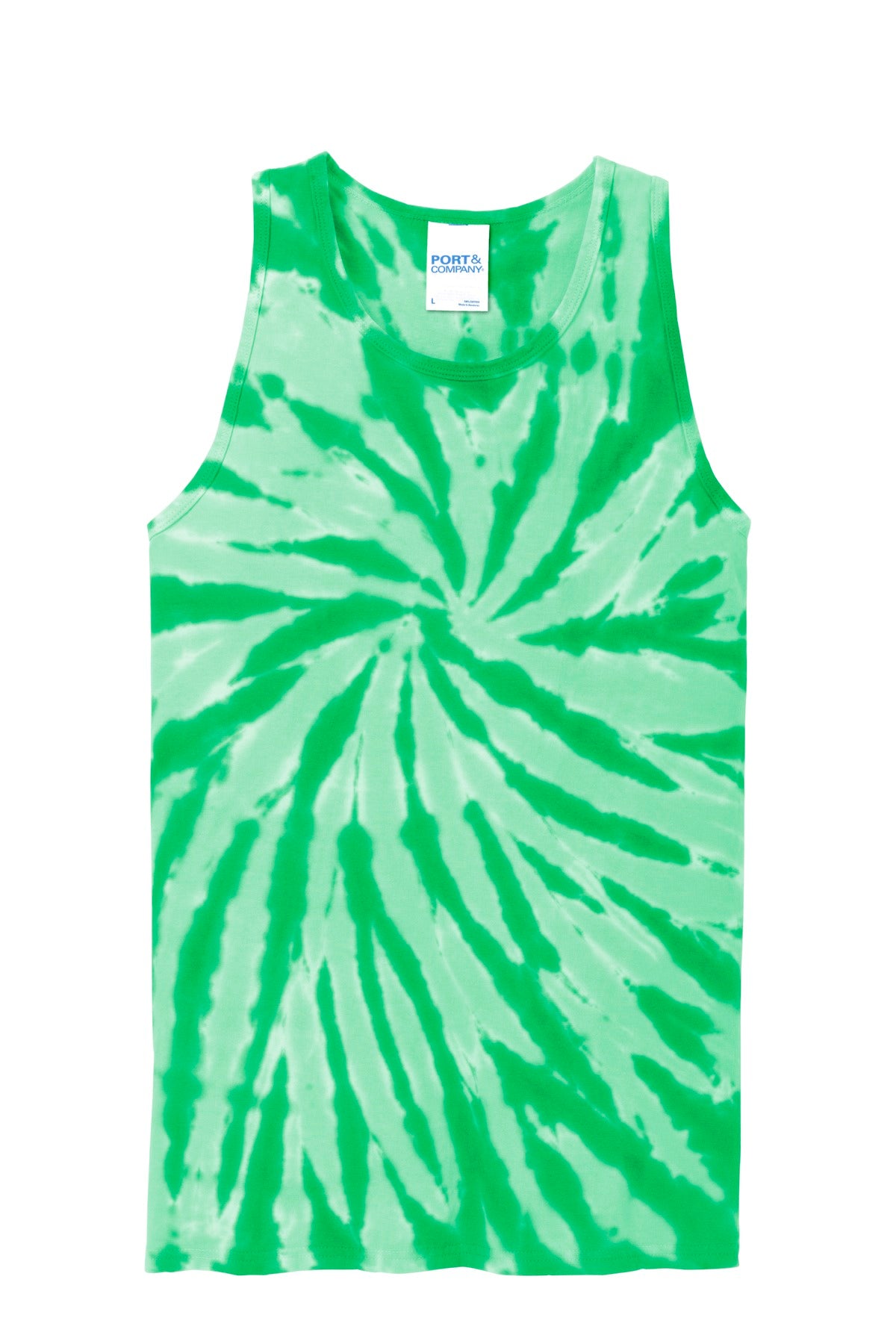 Front View of Kelly Port & Co Tie-Dye Tank Top. PC147TT plain