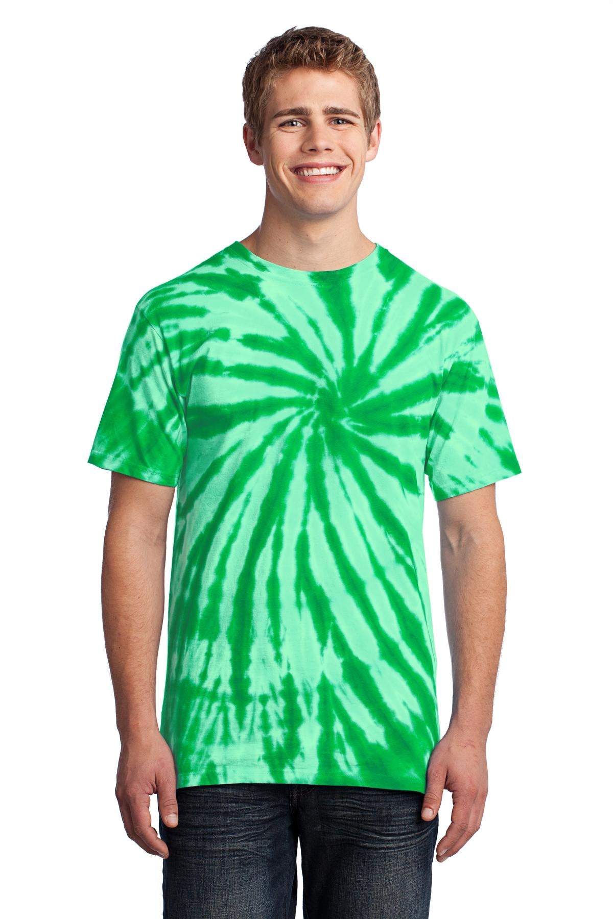 Front View of Kelly Port & Co Tie-Dye Tee. PC147 plain