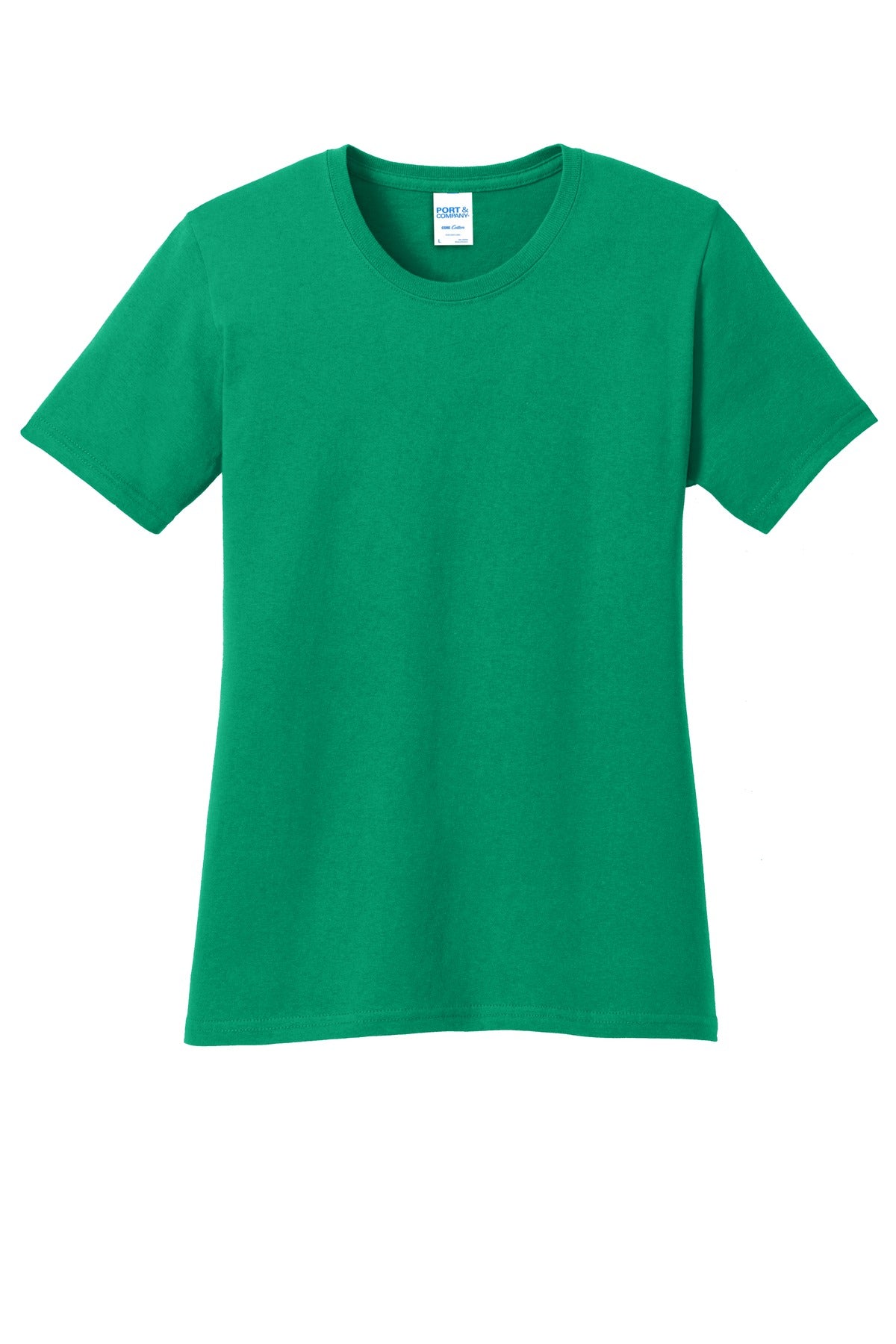 Front View of Kelly Port & Co Women's Core Cotton Tee. LPC54 plain