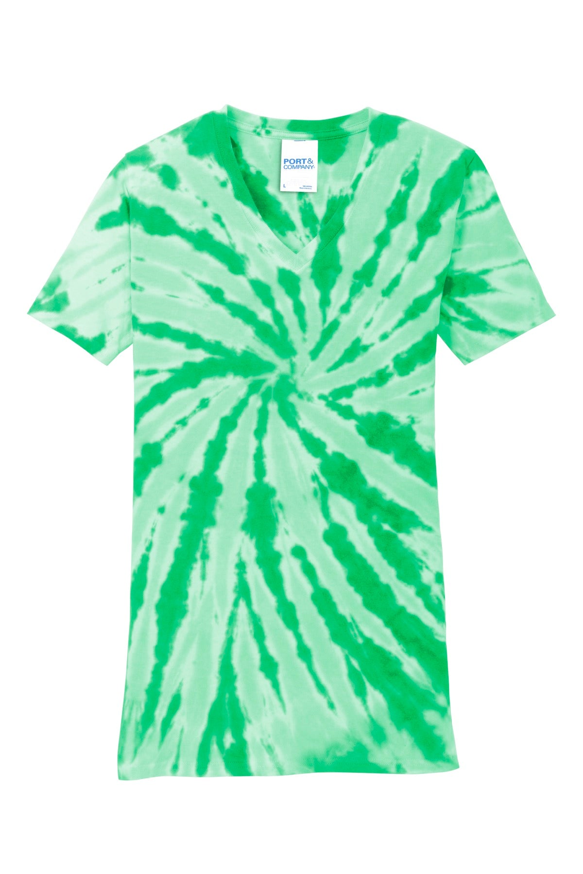 Front View of Kelly Port & Co Women's Tie-Dye V-Neck Tee. LPC147V
