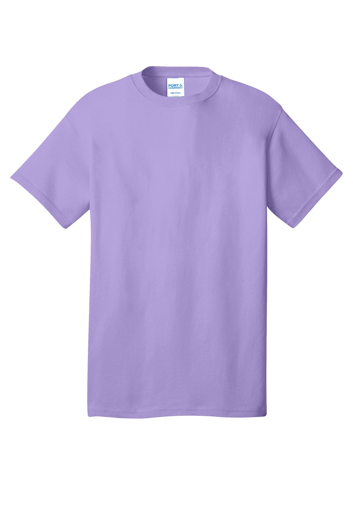 Front View of Lavender Port & Co Core Cotton Tee. PC54 plain