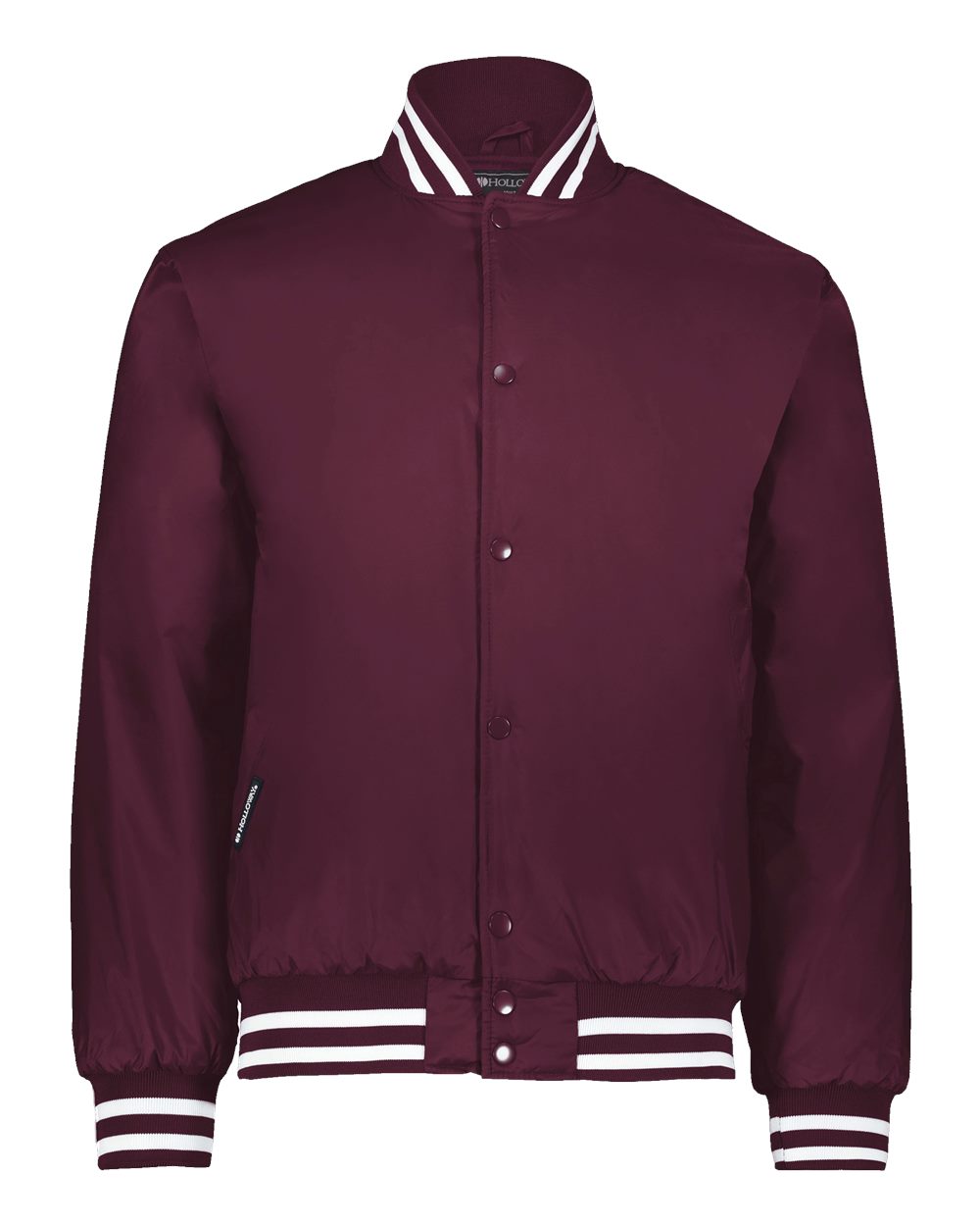 Front View of Maroon/ White Heritage Jacket - 229140 plain