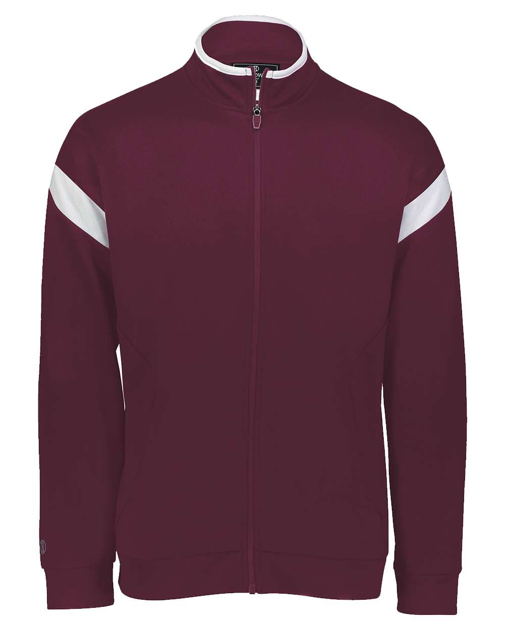 Front View of Maroon/ White/ Maroon Youth Limitless Full-Zip Jacket - 229679 plain