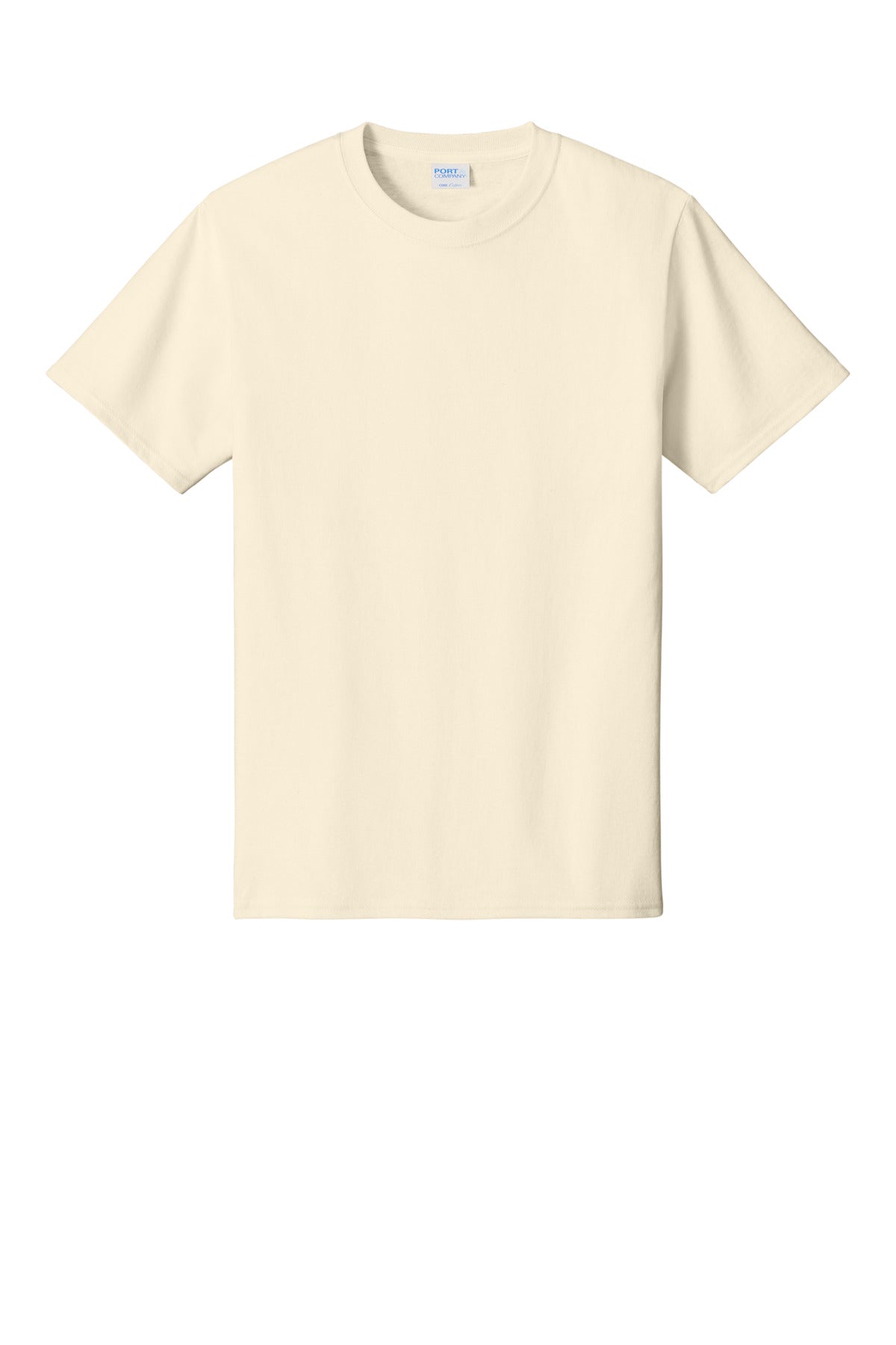 Front View of Natural Port & Co Core Cotton Tee. PC54 plain