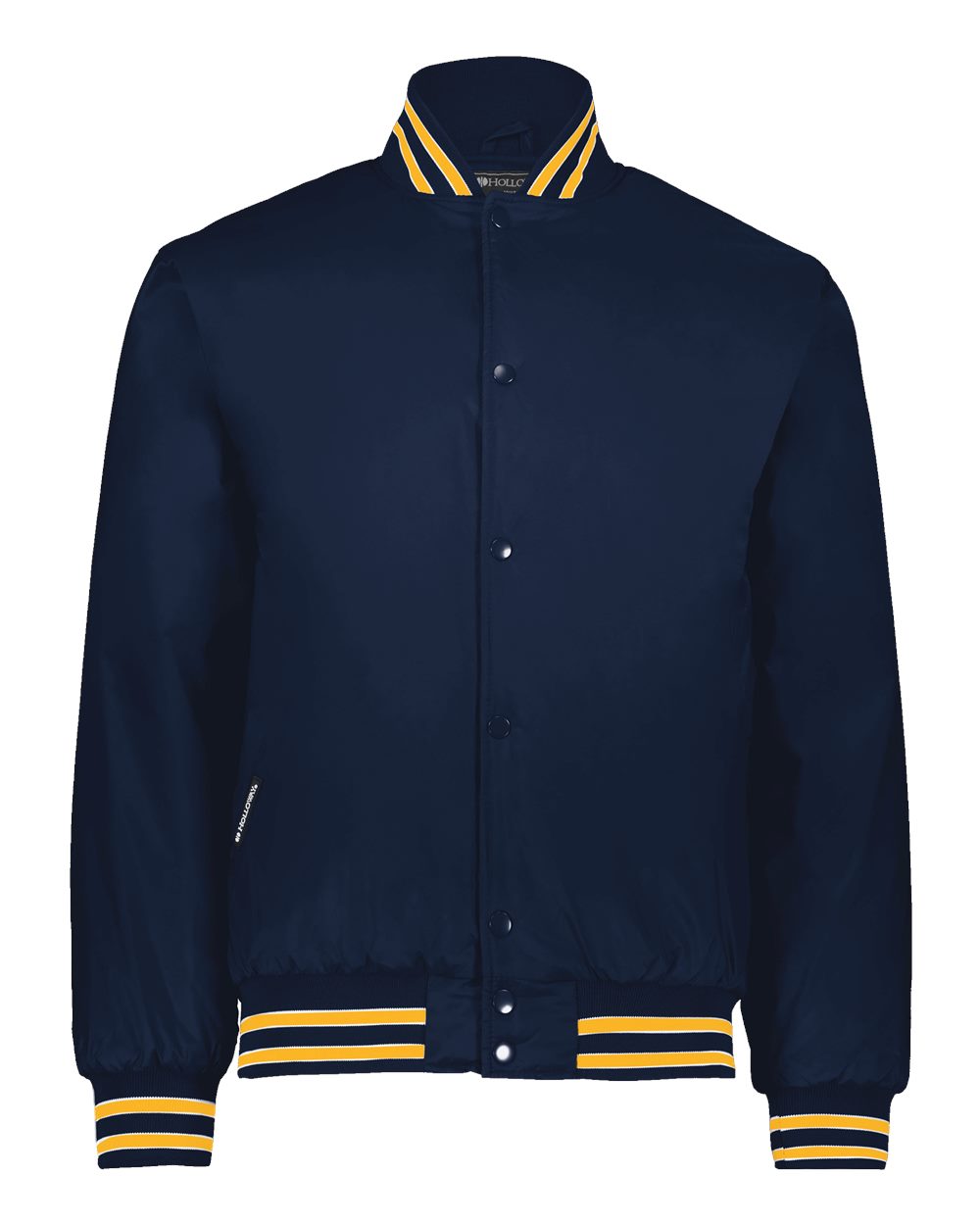 Front View of Navy/ Light Gold/ White Heritage Jacket - 229140 plain