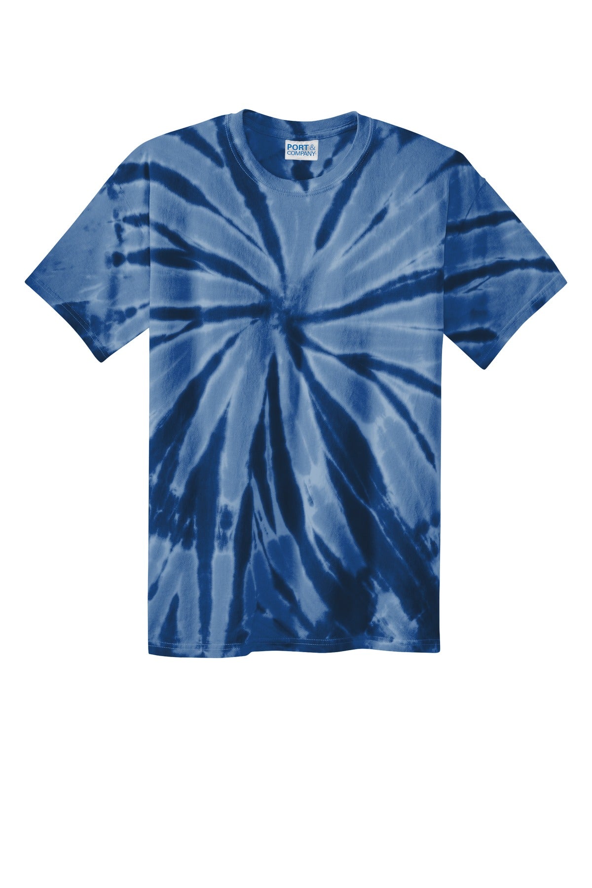 Front View of Navy Port & Co Tie-Dye Tee. PC147
