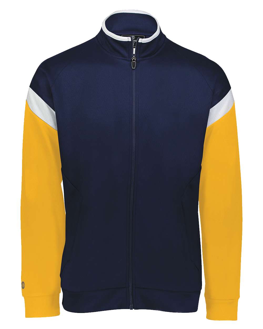 Front View of Navy/ White/ Gold Youth Limitless Full-Zip Jacket - 229679 plain