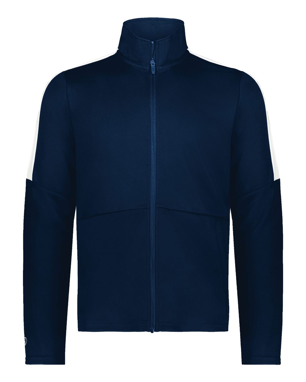 Front View of Navy/ White Youth Crosstown Full-Zip Jacket - 223630 plain