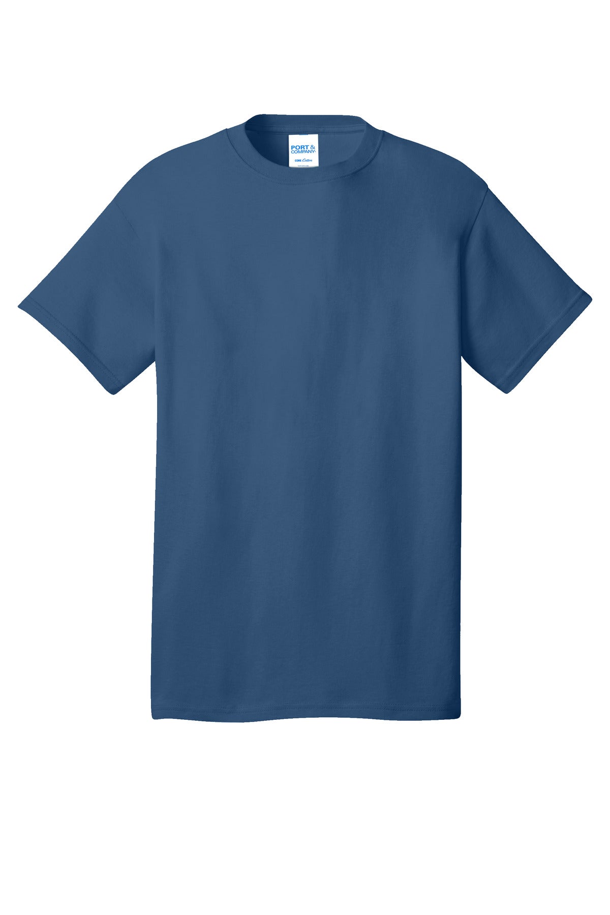 Front View of NeptuneBl Port & Co Core Cotton Tee. PC54 plain